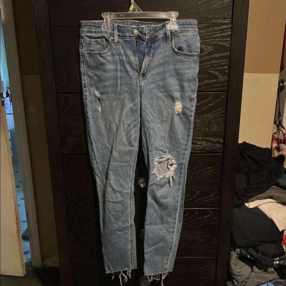 Old Navy High Rise Blue Jeans with Distressed Details
